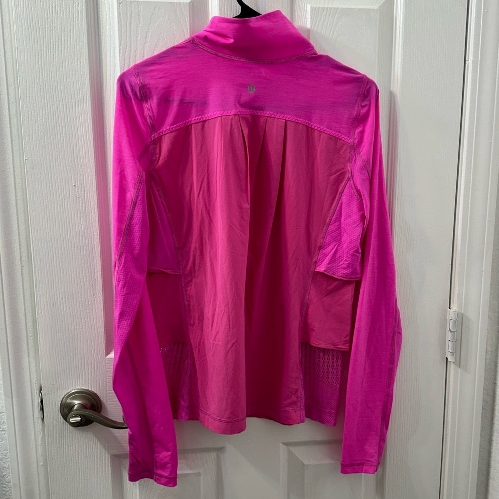 Lululemon Sun Runner Pullover Jacket Pink Ruffle - image 2